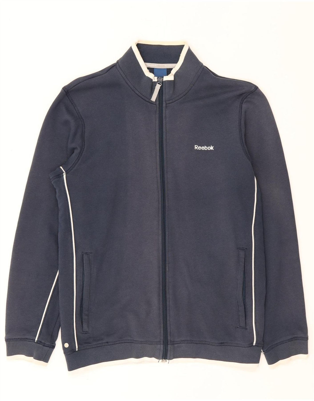 Giacca da ginnastica da uomo Reebok Small in cotone blu navy