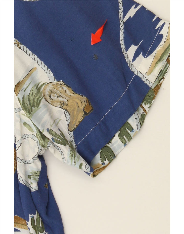 LES COPAINS Womens Abstract Pattern Shirt Dress IT 44 Medium Blue