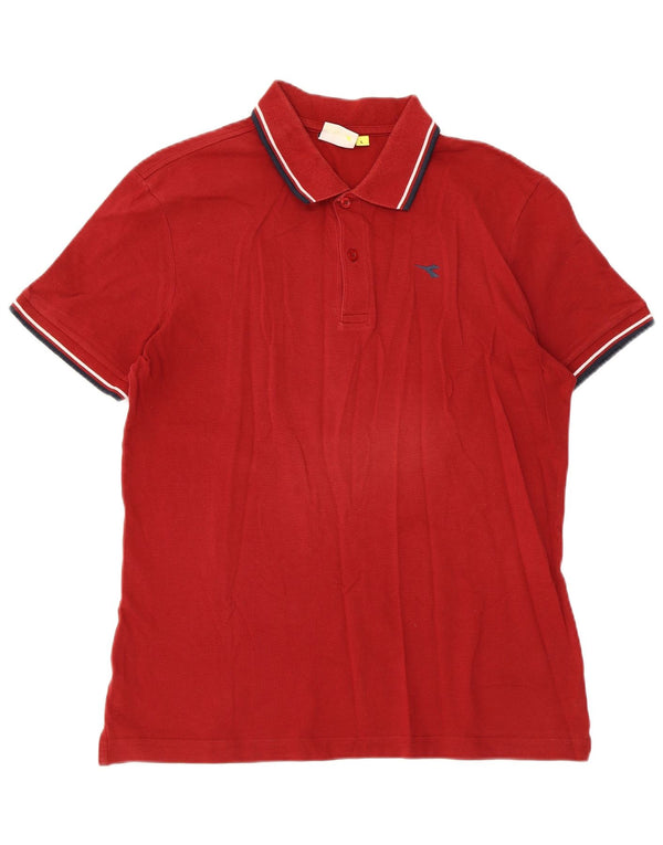 Diadora Mens Polo Shirt Large Burgundy