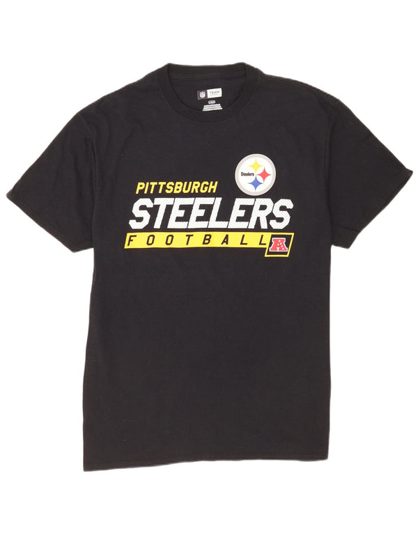 NFL Mens Pittsburgh Steelers Graphic T-Shirt Top Large Black Cotton