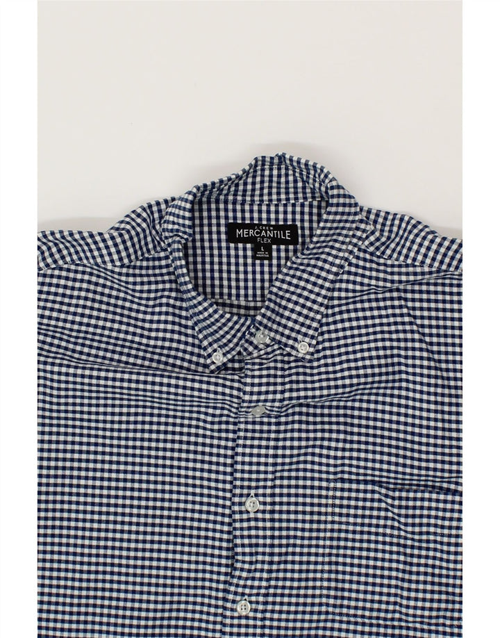 J. CREW Mens Shirt Large Navy Blue Gingham Cotton Vintage J. Crew and Second-Hand J. Crew from Messina Hembry 