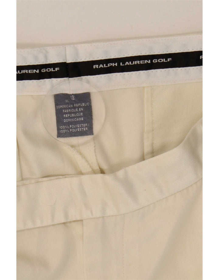 Ralph Lauren Womens Pegged Chino Shorts US 12 Large W31 Off White Polyester