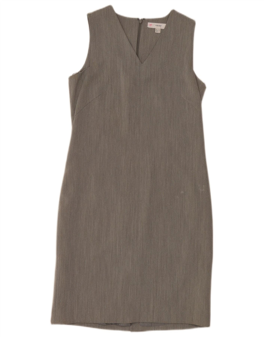 Next Womens Sleeveless Sheath Dress UK 8 Small Grey Cupro
