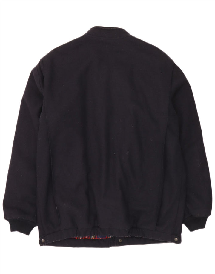 Wrangler Mens Windbreaker Coat UK 42 XL Navy Blue Wool