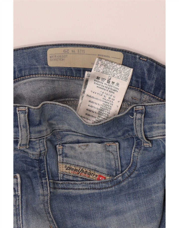 Diesel Damen Distressed Super Slim Jeans W29 L28 Blaue Baumwolle