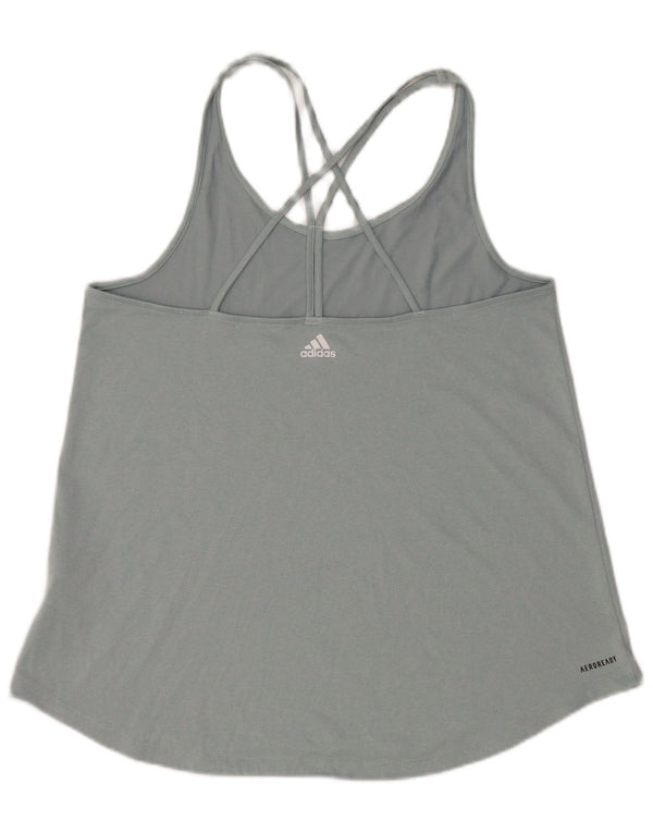Canotta Adidas Aeroready da donna UK 14 grande poliestere grigio