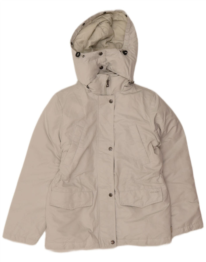 Geox Dame Hætte Oversized Polstret Jakke UK 6 XS Hvid Polyester