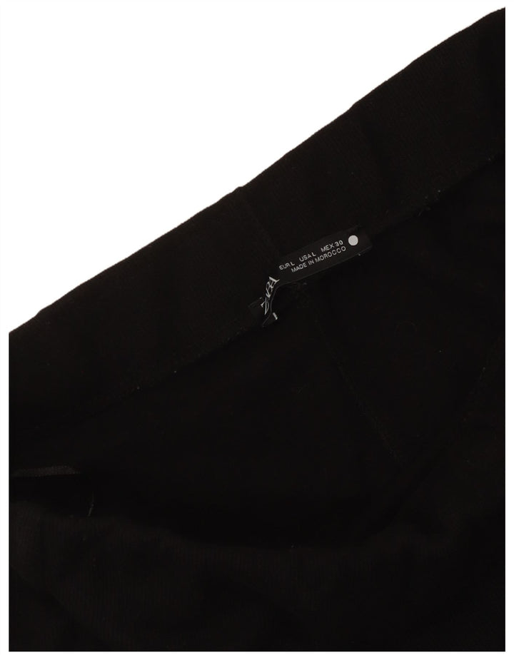 Zara Midi Nederdel Large W30 Sort til kvinder