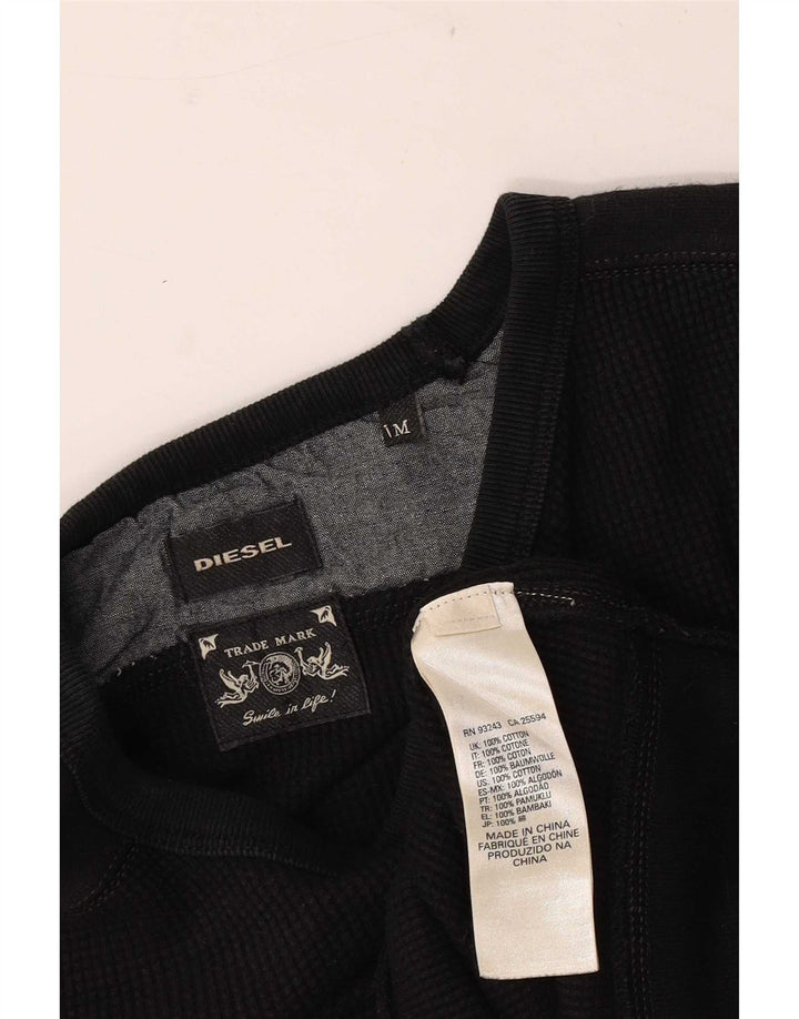 Diesel Herren-Sweatshirt-Pullover aus mittelschwarzer Baumwolle