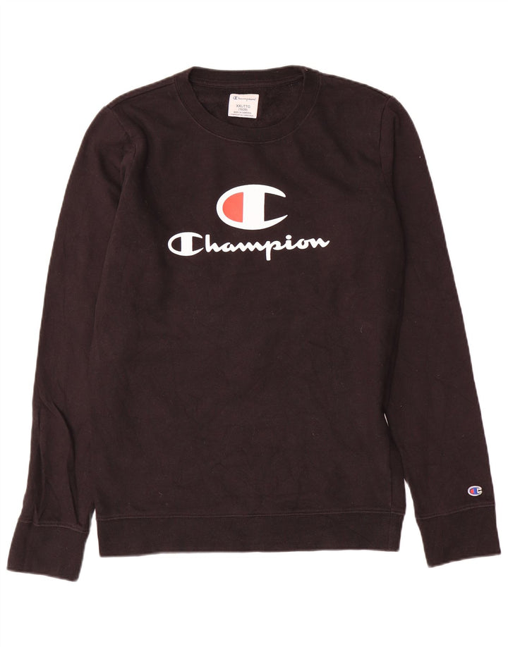 Champion Boys Graphic Sweatshirt Jumper 15-16 Years 2XL Black