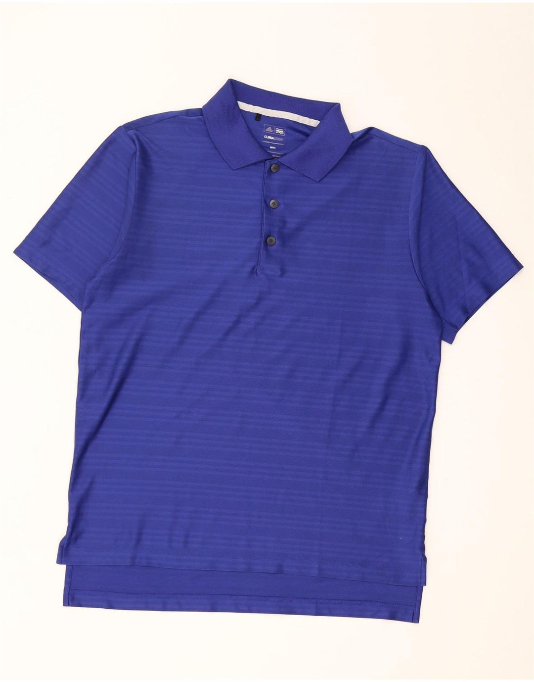 Polo Adidas Climacool da uomo in poliestere gessato blu medio