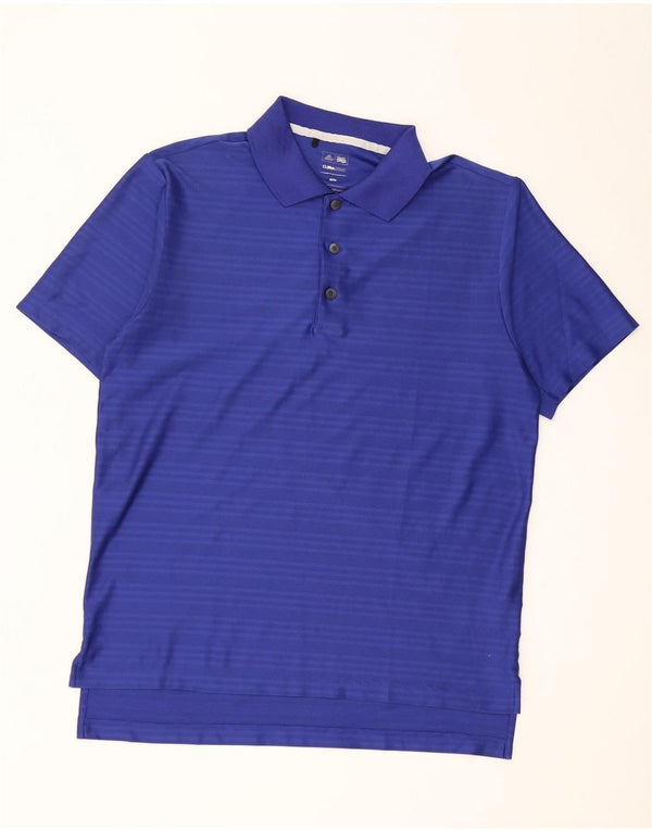 Polo Adidas Climacool da uomo in poliestere gessato blu medio