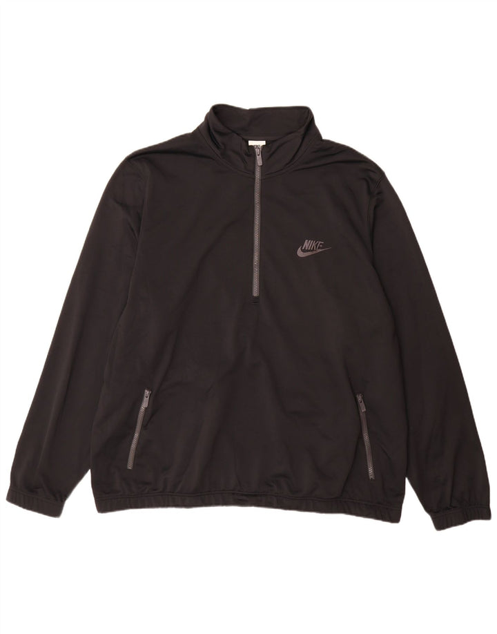 Moletom Nike Masculino com Zíper e Pescoço Jumper 3XL Preto Poliéster