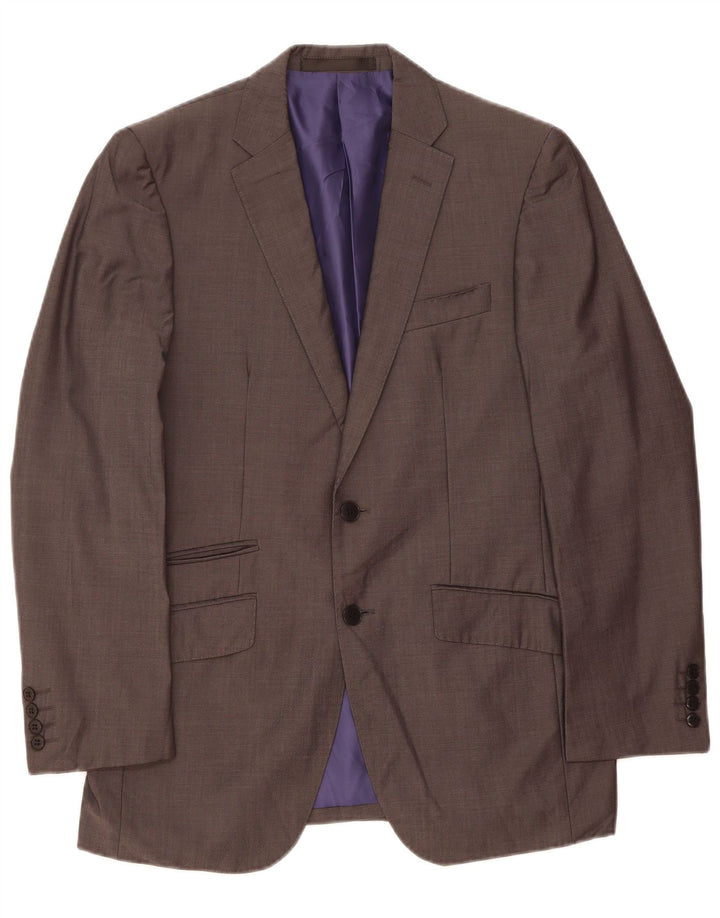 MARKS & SPENCER Mens 2 Button Blazer Jacket UK 38 Medium Grey Polyester