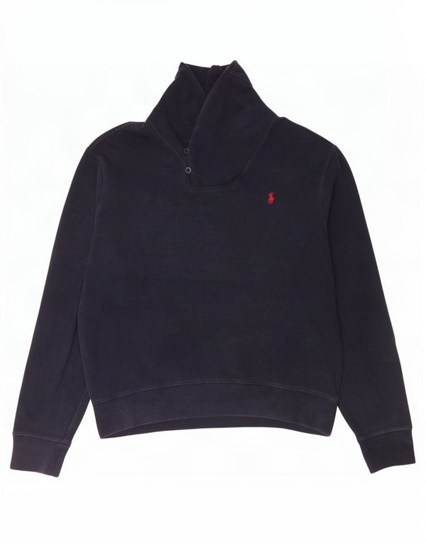 Polo Ralph Lauren Maglione da uomo con collo a scialle di grandi dimensioni in cotone blu navy