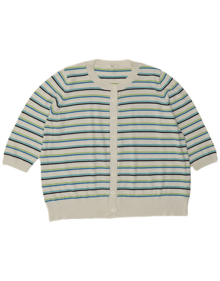 Marks & Spencer Womens Cardigan Sweater UK 24 4XL Multicoloured Striped