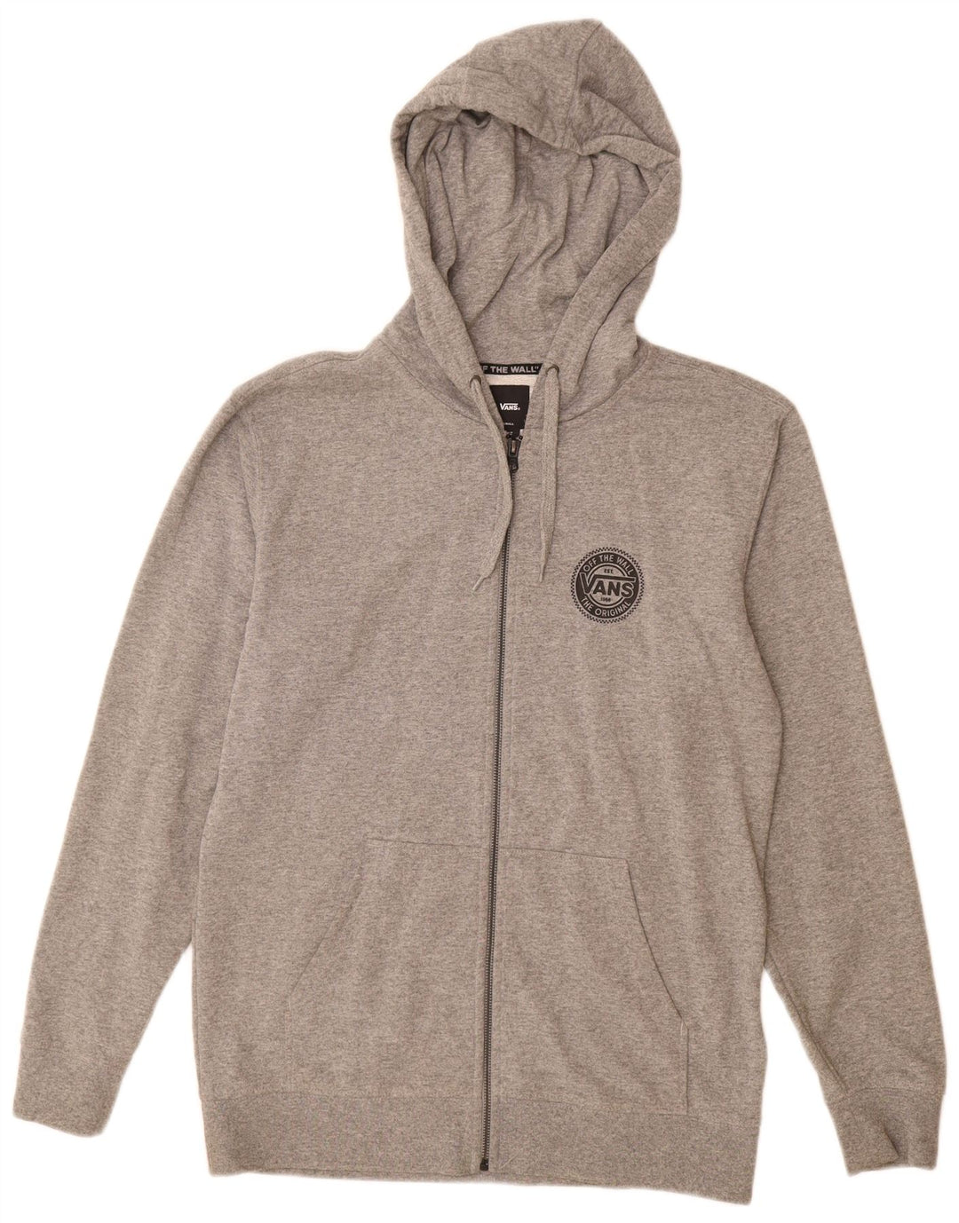 Vans Mens Zip Hoodie Sweater Small Grey Cotton