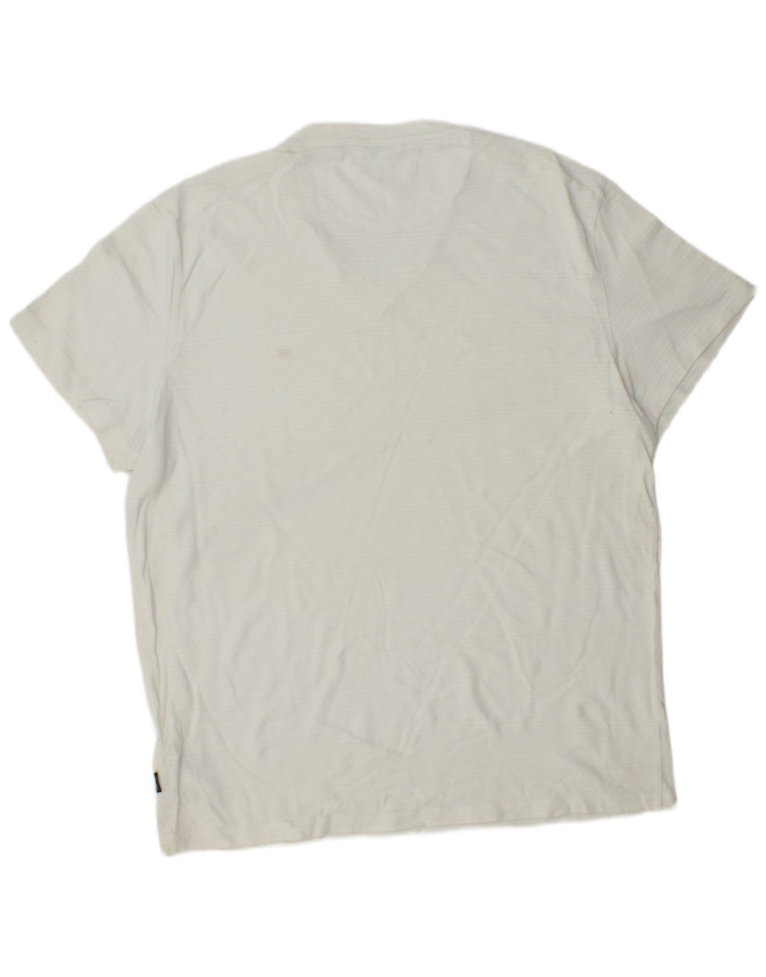 CALVIN KLEIN Mens T-Shirt Top Large White Striped Cotton