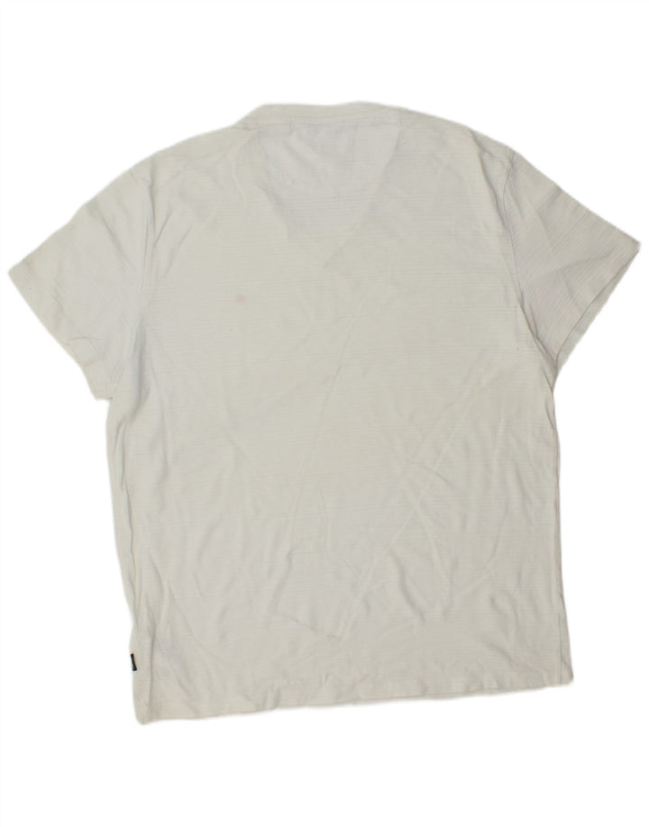 CALVIN KLEIN Mens T-Shirt Top Large White Striped Cotton