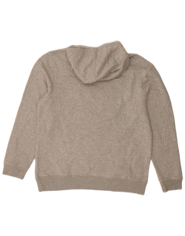 Gap Mens Graphic Hoodie Jumper Large Grey Flecked Cotton