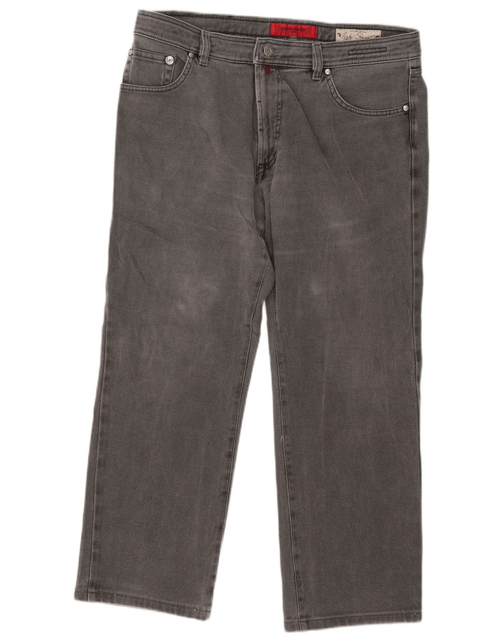 Pierre Cardin Mens Straight Jeans W38 L27 Grey Cotton