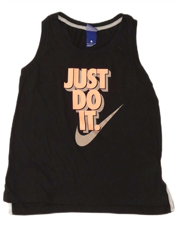 Nike Womens Graphic Vest Top UK 10 Small Black Polyester