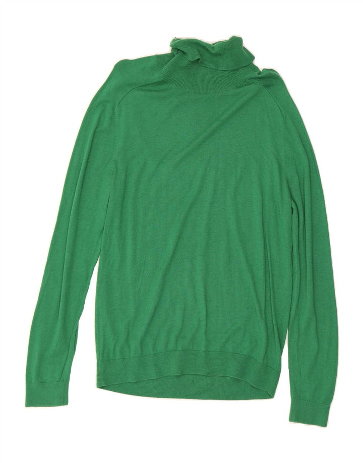 BENETTON Womens Roll Neck Jumper Sweater UK 14 Large Green Vintage Benetton and Second-Hand Benetton from Messina Hembry 