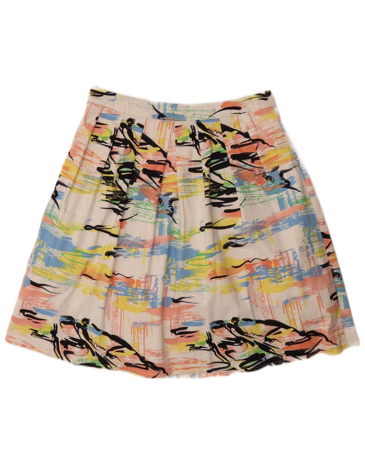 VINTAGE kvinders abstrakt mønster mininederdel UK 8 Small W28 Multicolored