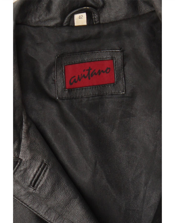 AVITANO Womens Oversized Leather Coat EU 42 Large Black Leather Vintage Avitano and Second-Hand Avitano from Messina Hembry 