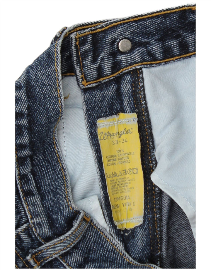 Wrangler Mens Tapered Jeans W33 L34 Blue Cotton