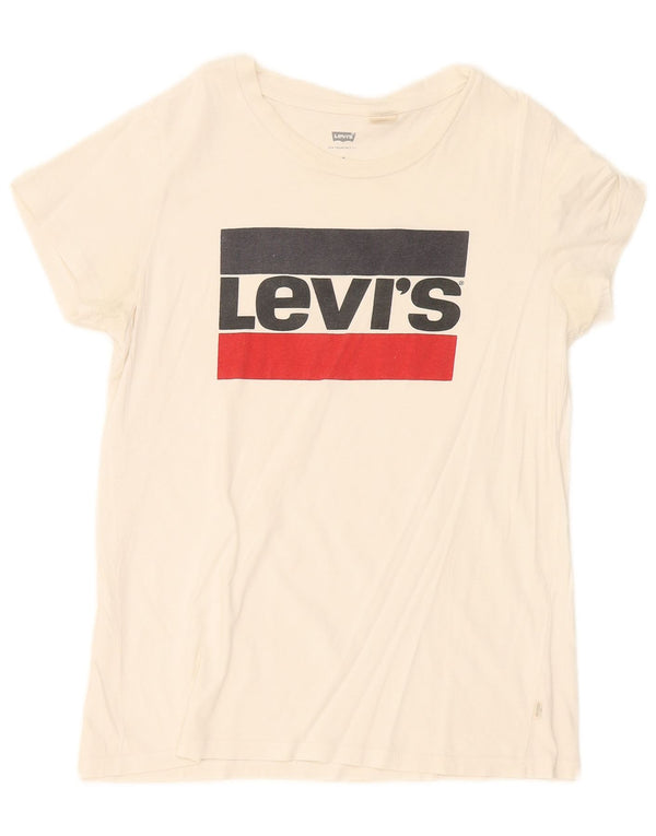 T-shirt grafica da donna Levi's Top UK 12 Medium White