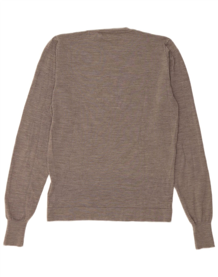 Liu Jo Mens Crew Neck Jumper Sweater Medium Grey Wool