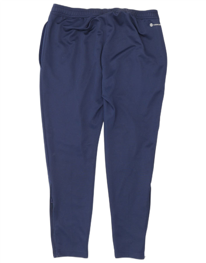 Adidas Mens Aeroready Tracksuit Trousers Large Navy Blue Polyester
