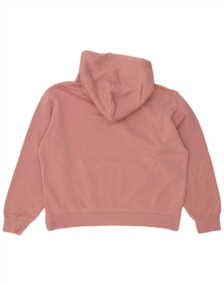 Maglione oversize con cappuccio da donna Converse UK 14 cotone rosa medio