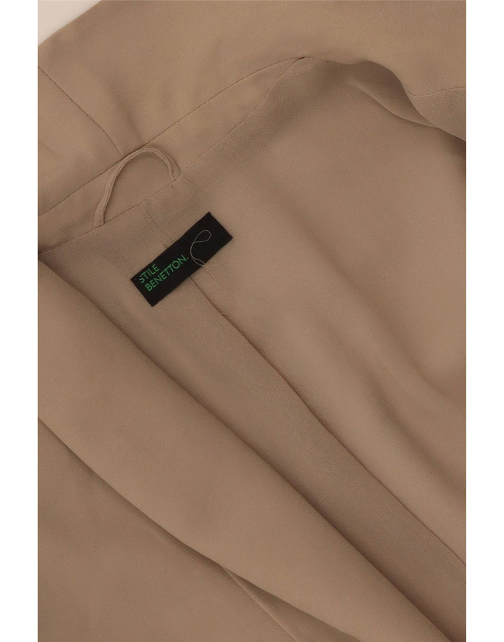 Benetton Womens 1 Button Blazer Jacket UK 12 Medium Beige