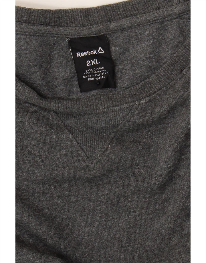 REEBOK Mens Sweatshirt Jumper 2XL Grey Cotton Vintage Reebok and Second-Hand Reebok from Messina Hembry 