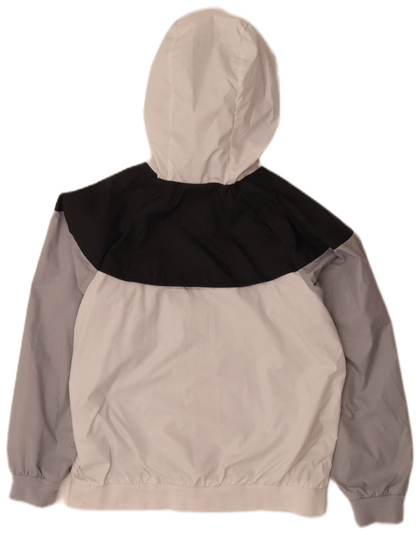 Nike Regnjakke med hætte til drenge 12-13 år Stor hvid Colourblock Polyester