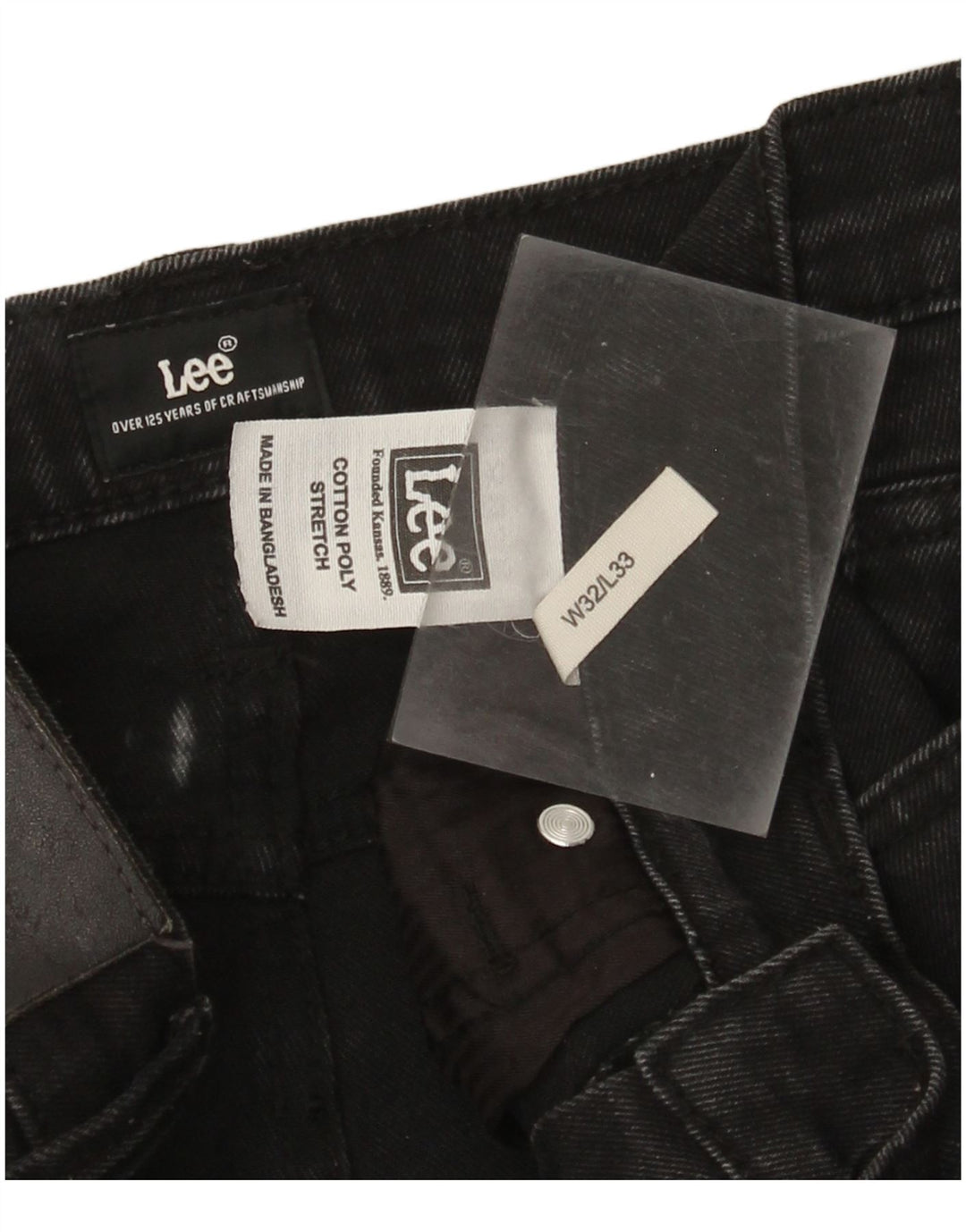 Lee Mens Slim Jeans W32 L33 Black Cotton