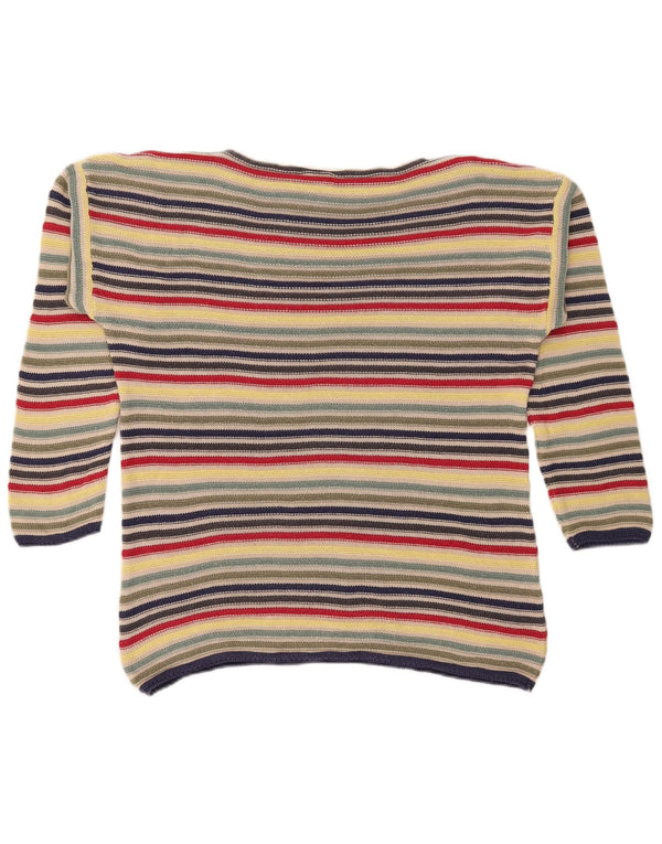 Benetton Womens Boat Neck Jumper Sweater UK 10 Small Multicoloured
