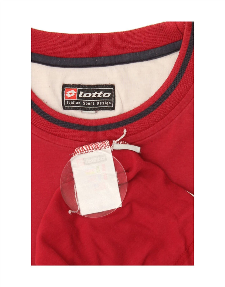 LOTTO Mens Graphic T-Shirt Top UK 40/42 Medium Red Vintage Lotto and Second-Hand Lotto from Messina Hembry 