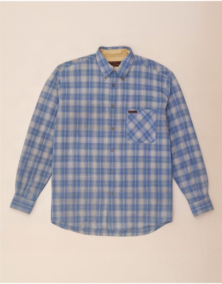 Camisa Marlboro Classics para hombre con cuadros azules grandes