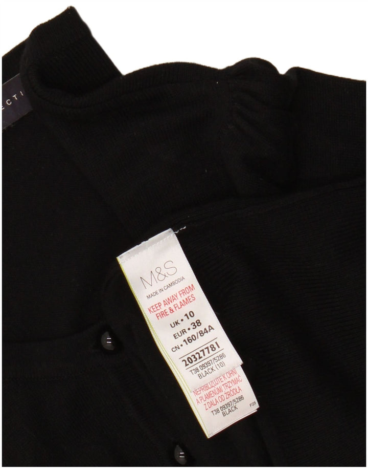 Marks & Spencer Womens Cardigan Sweater UK 10 Small Black Viscose