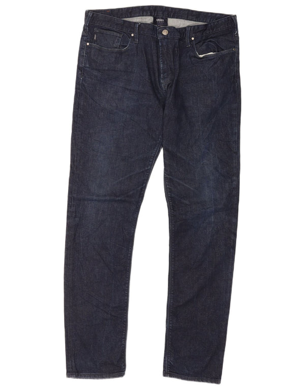 Armani Jeans Slim Homme W36 L34 Bleu Marine Coton