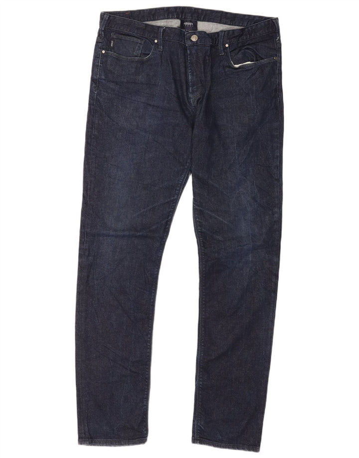Armani Herre Slim Jeans W36 L34 Marineblå Bomuld