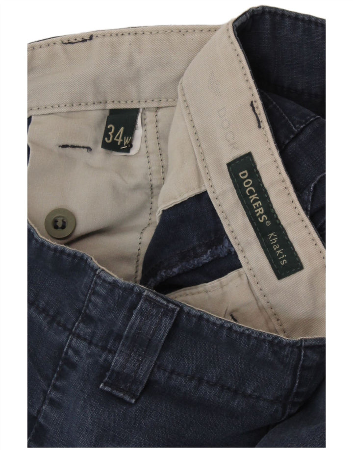Pantaloncini cargo da uomo color kaki Dockers W34 grandi in cotone blu navy