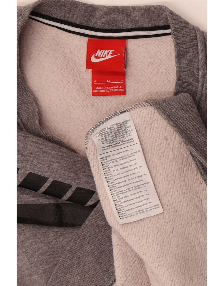 Nike Grafisk Sweatshirt Jumper UK 14 Medium Grey Flecked Bomuld