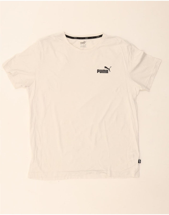 PUMA Herren T-Shirt Top Large Weiß Baumwolle