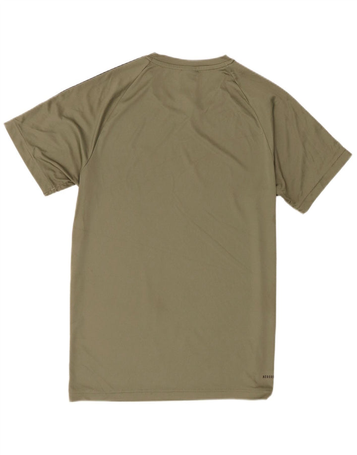 Adidas Mens Aeroready T-Shirt Top Small Khaki Polyester
