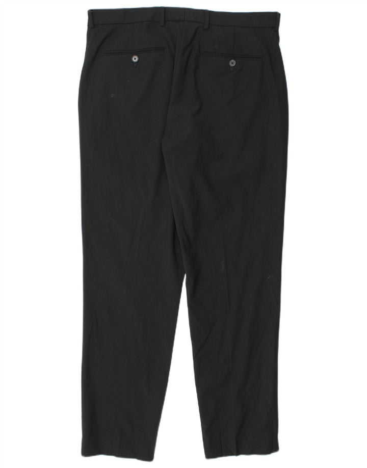 Marks & Spencer Mens Autograph Slim Suit Trousers W34 L31 Black Wool