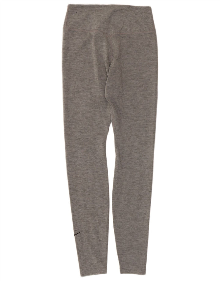 Nike Womens Dri Fit Leggings UK 8 Small  Grey Flecked Polyester